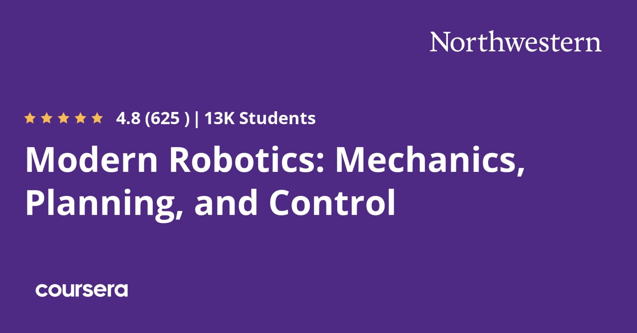 Modern Robotics: Mechanics, Planning, and Control Specialization