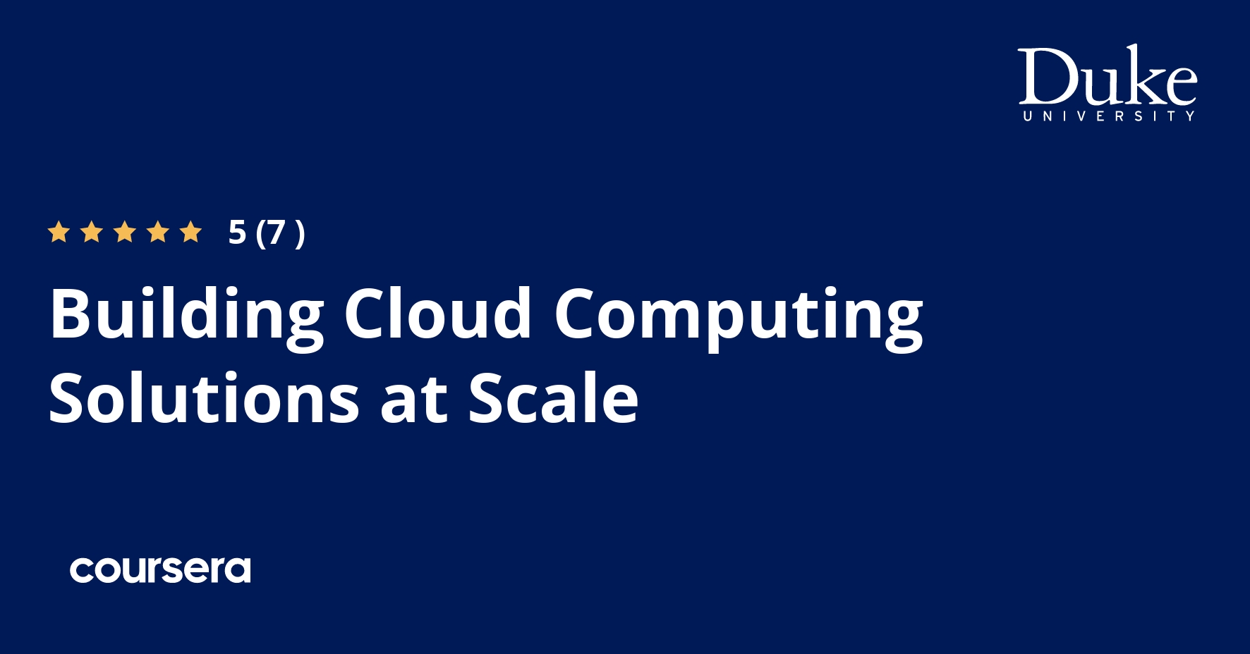 Building Cloud Computing Solutions at Scale Specialization