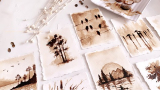 Easy Coffee Painting For Beginners – 10 Mini Landscapes