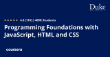 Programming Foundations with JavaScript, HTML and CSS